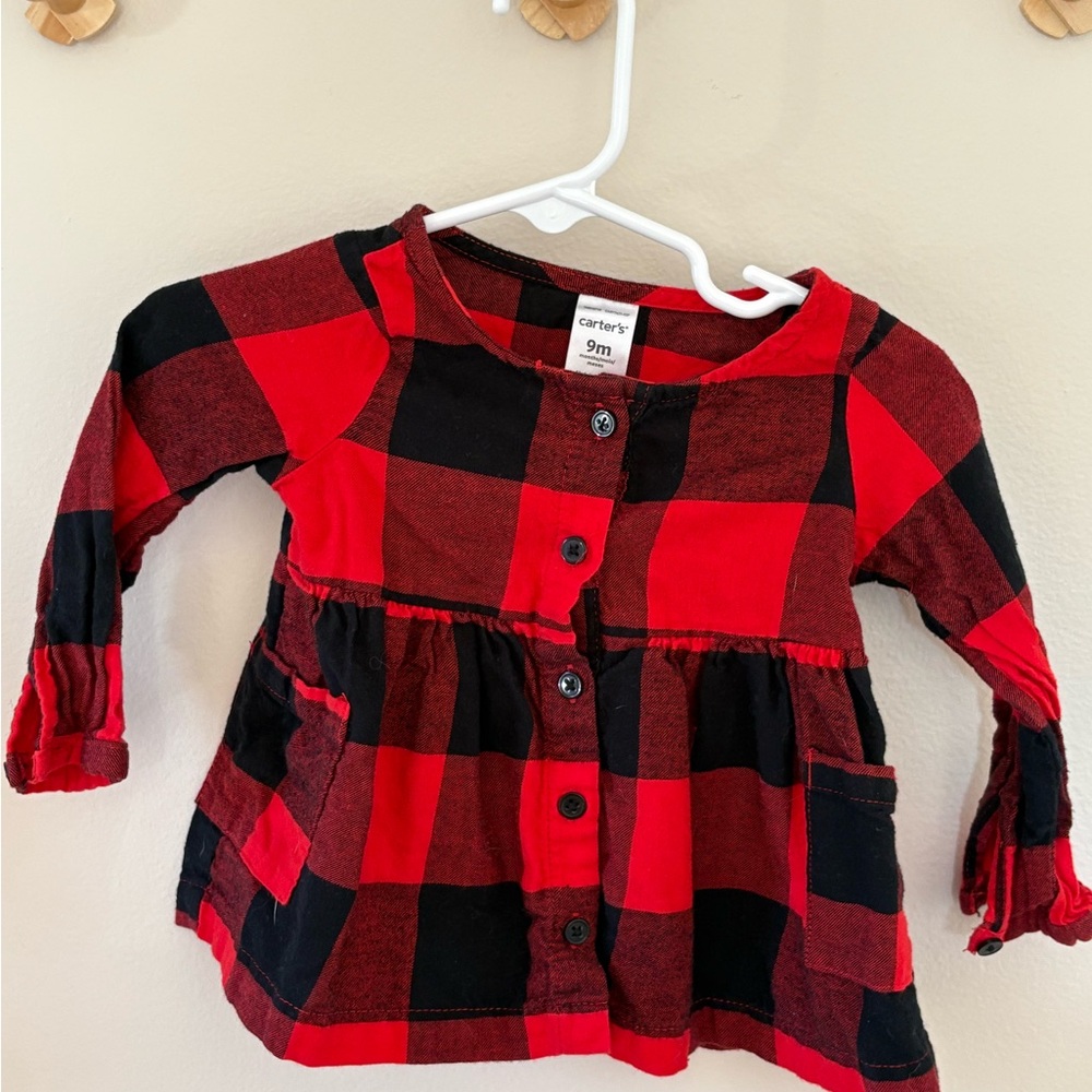 Carter's Red and Black Buffalo Check Button Down Shirt